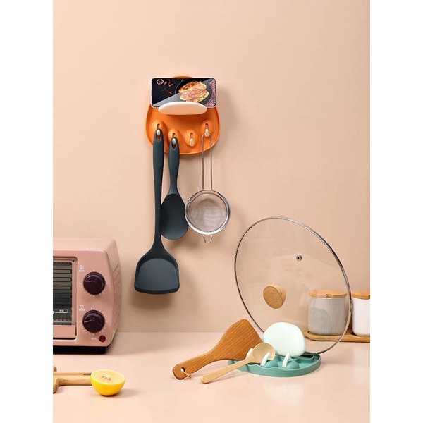 Giá để nắp nồi -gắn tường hình chân mèo đa năng tiện dụng cho nhà bếp Giá để đũa , muỗng , vung xoong tiện lợi nhà bếp