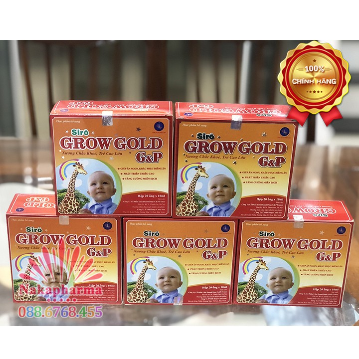 Siro Canxi Gold New mẫu mới (Grow Gold G&amp;P) – Giúp bé ăn ngon miệng, phát triển chiều cao, tăng hấp thu dưỡng chất