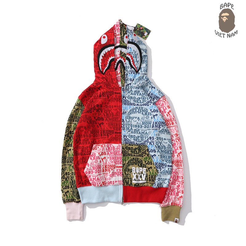 [ODER] Jacket Bape Shark 2 mũ fullzip , Áo khoác Hoodie Bape Cá Ngáo | BigBuy360 - bigbuy360.vn