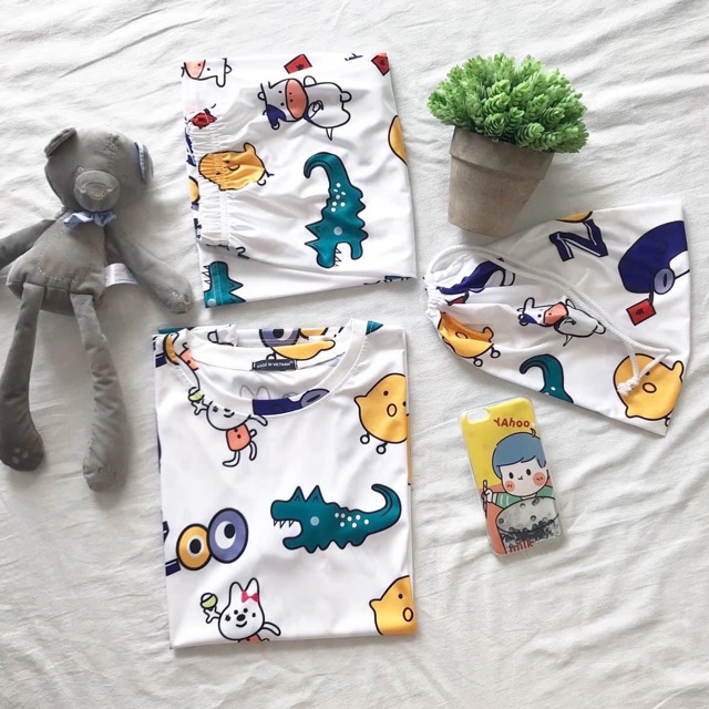 Set Bộ Thun Thái Kèm Túi Vải Rút Dây Ảnh Thật