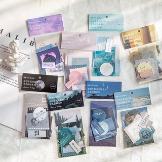 Thẻ giấy ảnh ghép nghệ thuật văn học retro 8 thiết kế hành tinh trang trí ốp điện thoại sổ tay sổ lưu niệm tự làm