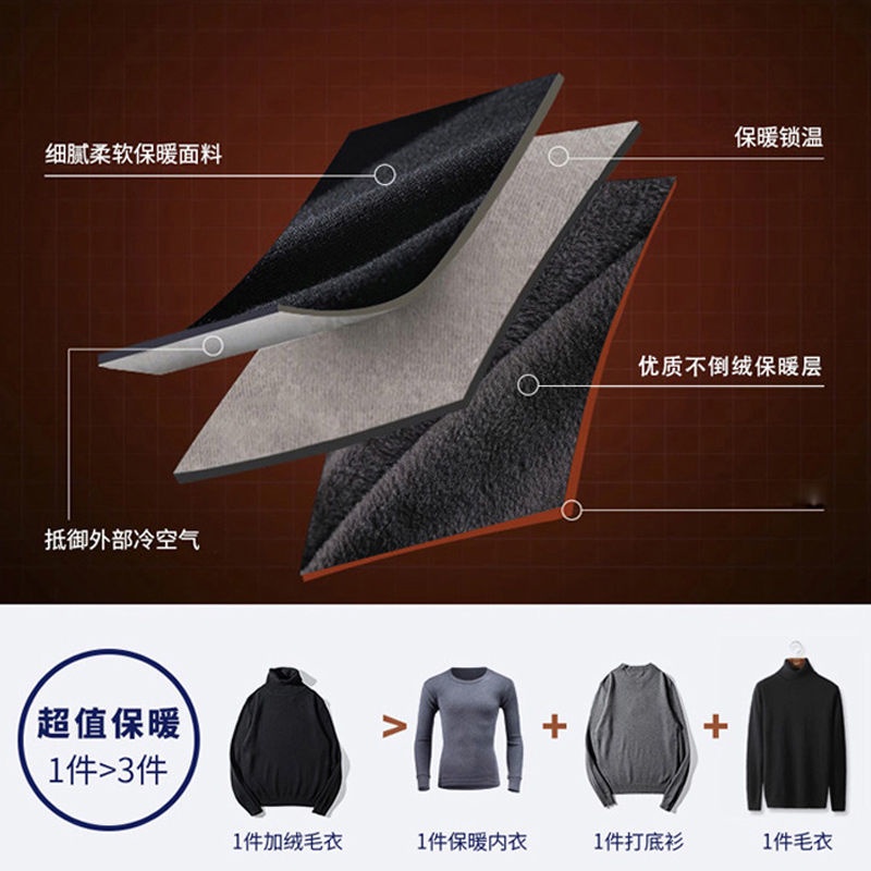 Áo Sweater Cổ Lọ Lót Lông Cừu Dày Dặn Phong Cách Hàn Quốc Thời Trang Mùa Đông Mới Cho Nam