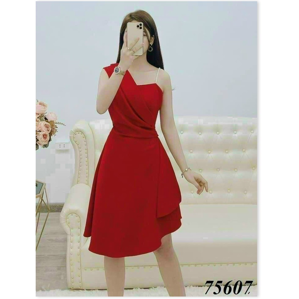 ĐẦM NỮ KIỂU LỆCH VAI DỰ TIỆC SANG CHẢNH TÔN DÁNG CÓ ĐỦ SIZE S M L XL XXL