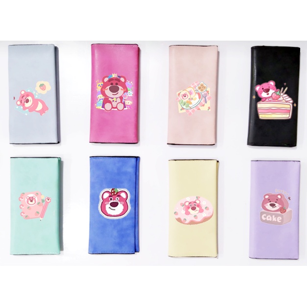 Ví gấu dâu tây lotso da lộn dạng dài VLDI21 bóp kaws cầm tay dễ thương thỏ stella cáo lina gấu thỏ cherry berry