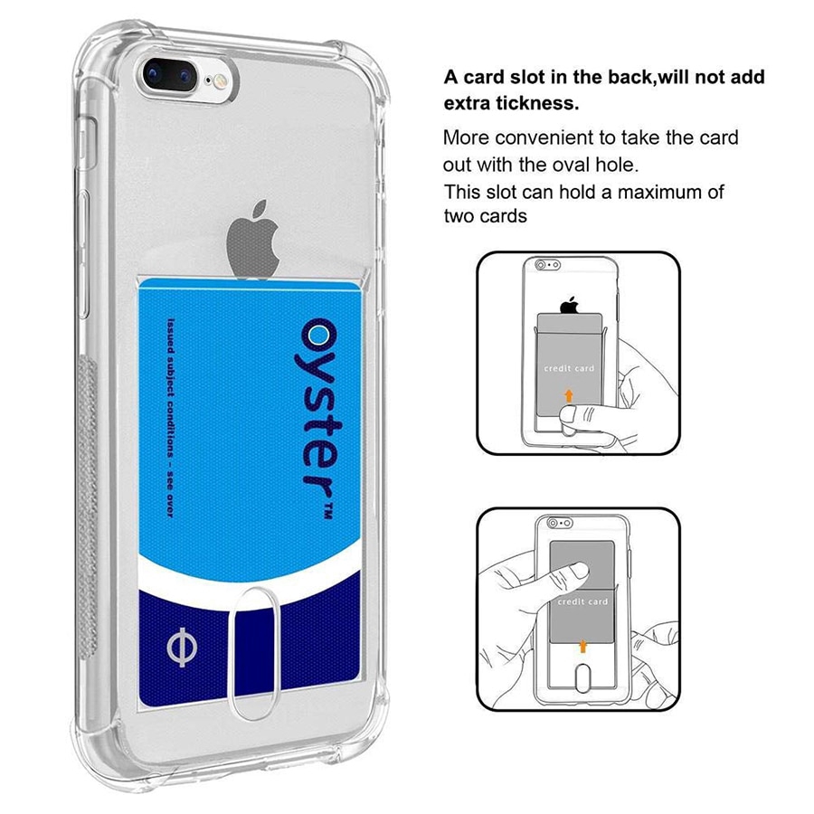 Ốp điện thoại mềm trong suốt có ngăn đựng thẻ chống rơi cho Iphone 5 6 7 8 11xr X S Plus Pro Max | BigBuy360 - bigbuy360.vn