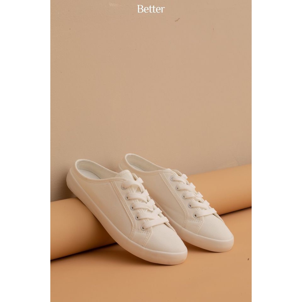 Giày Sục Sneaker vải canvas trắng Better Shoes - 070720001