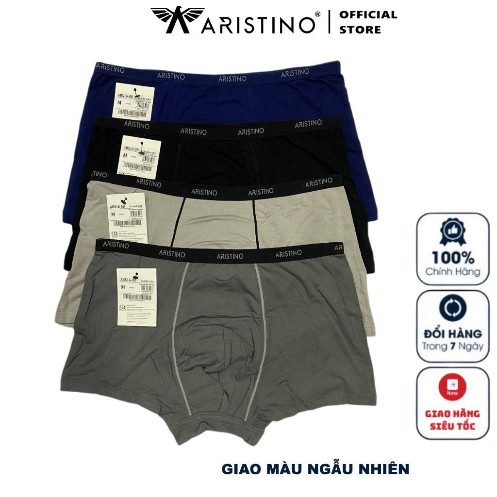 Sịp Đùi Quần Lót Nam Boxer Aristino ABX16-08 Quần Xì Chất Cotton Mềm Mại Thoáng Mát Thấm Hút (giao màu ngẫu nhiên)