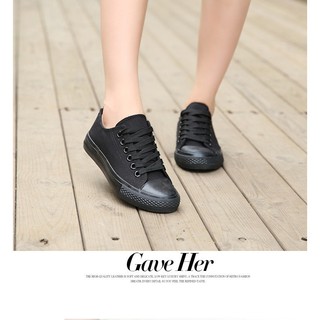 Giày CV Classic Cổ Thấp Nữ Full Đen