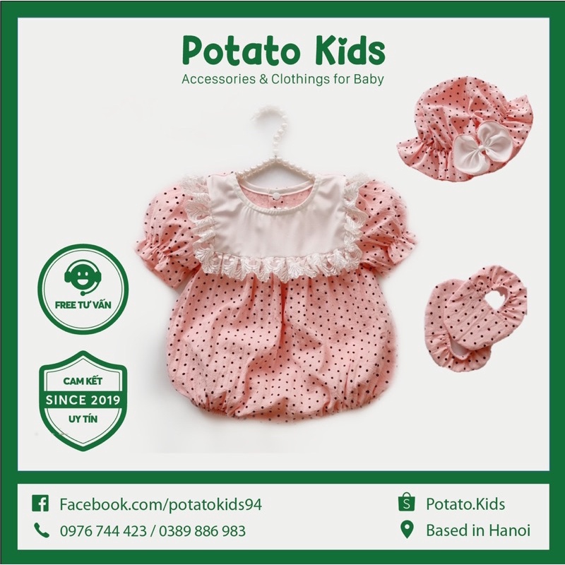 [ẢNH THẬT] Bodychip, Bodysuit thiết kế hồng baby cho bé gái (tặng kèm phụ kiện trong hình)