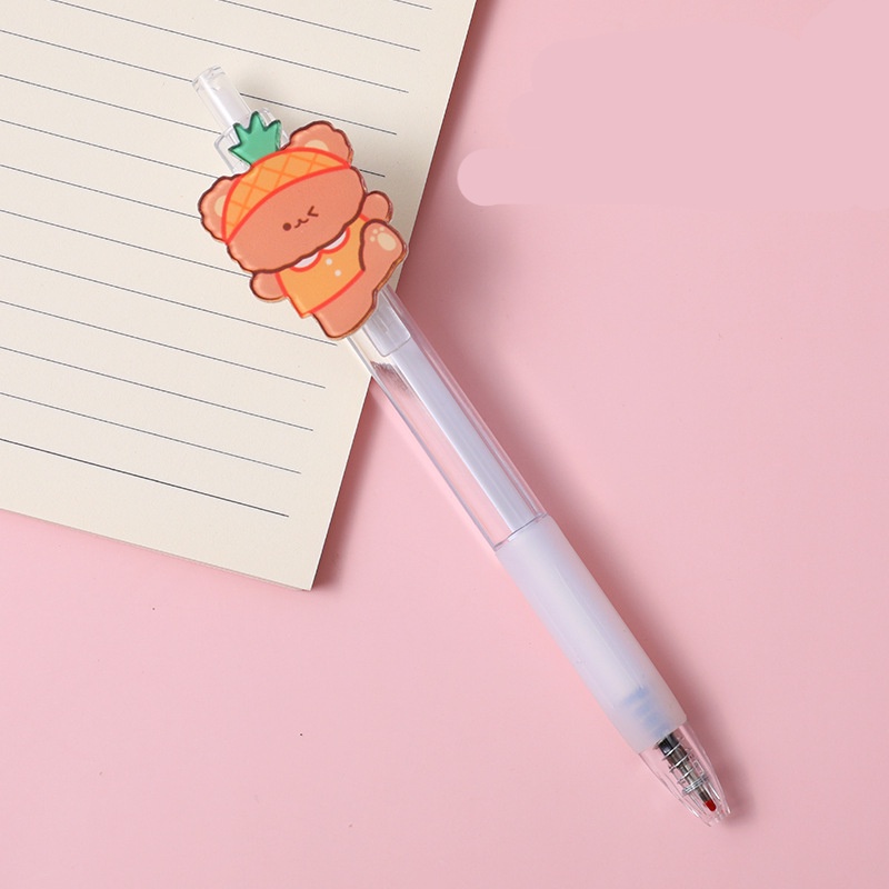 Hộp Bút Mực Nước Dạng Nhấn Họa Tiết Hoạt Hình Dễ Thương Có Hộp Đựng Cho Học Sinh Ruột bút gel bút bi bấm cute