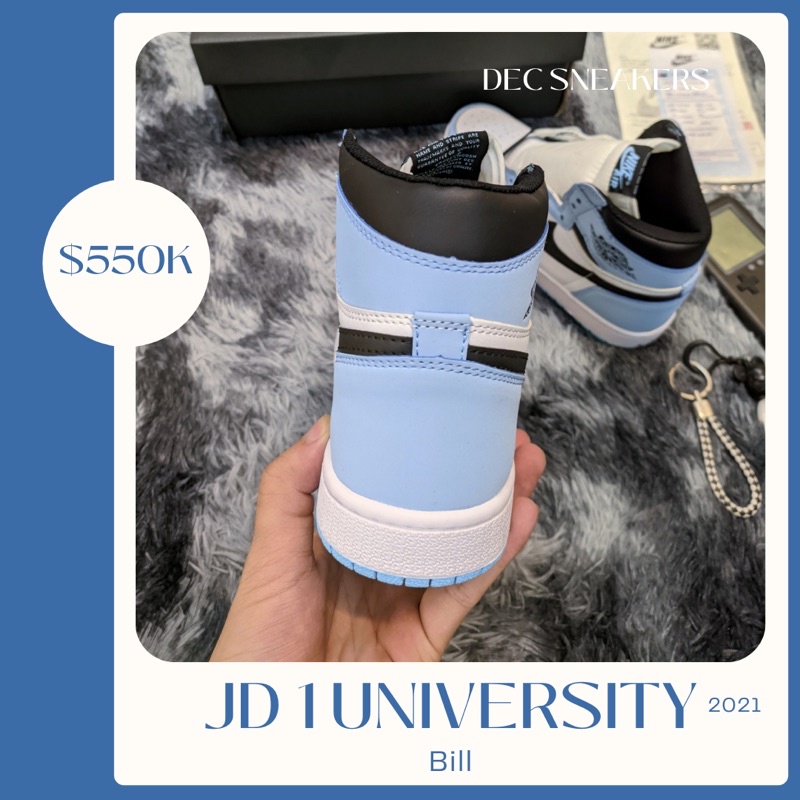 [Chuan 11 - fullbox -bill] Giày Sneaker Jordan 1 High University Blue 2021