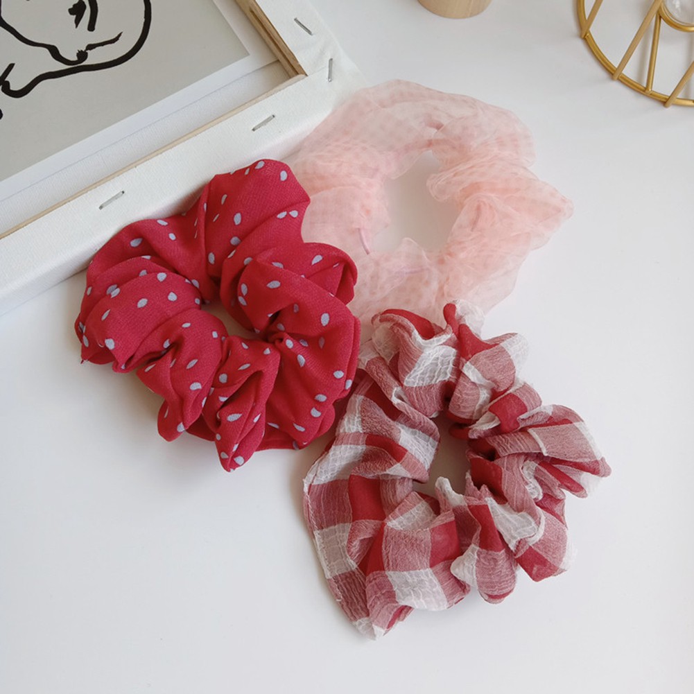 Set 3 cột tóc scrunchies đủ màu sắc mix màu