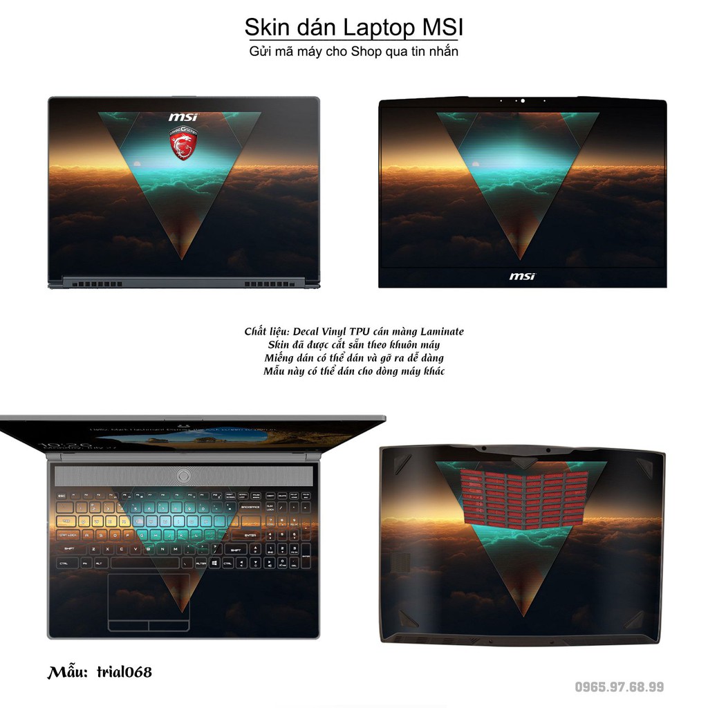 Skin dán Laptop MSI in hình Đa giác _nhiều mẫu 12 (inbox mã máy cho Shop)