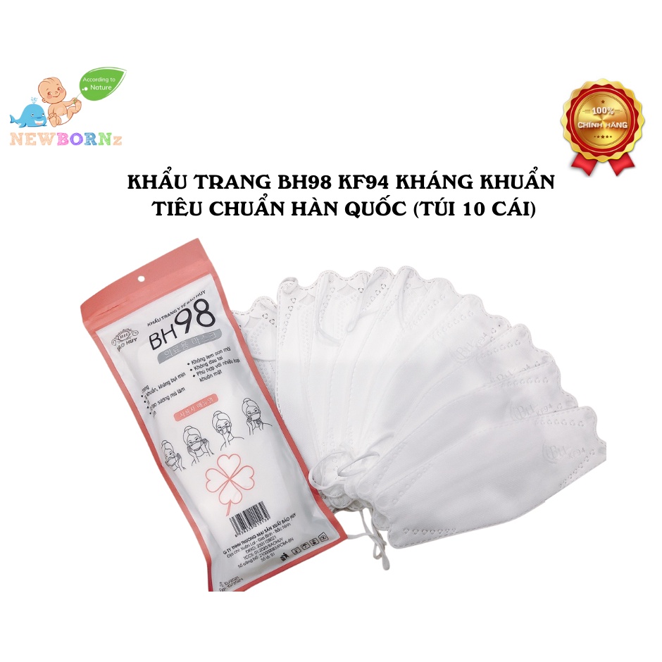 [SALE CỰC SỐC] Nửa thùng khẩu trang kháng khuẩn KF94 BH98 tiêu chuẩn Hàn Quốc, 15 túi/150c