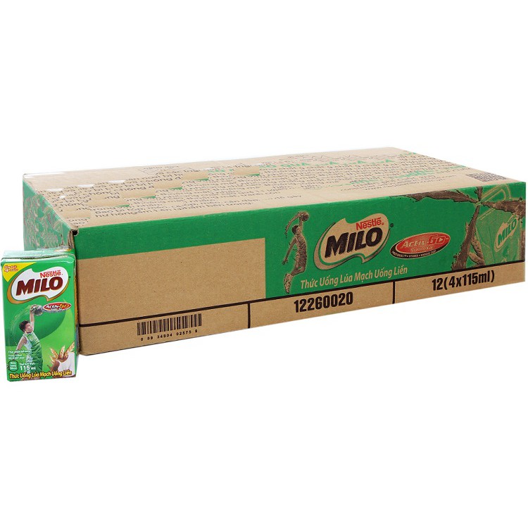 Thùng sữa Milo Nestlé hộp 115ml (48 hộp)