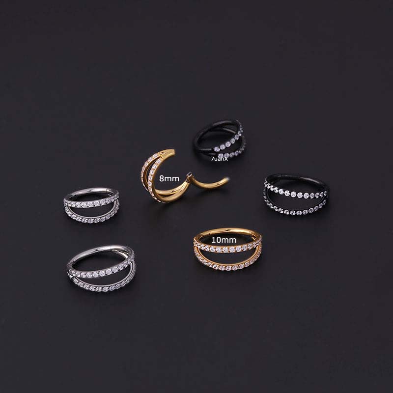 1 Bộ 2 Khuyên Xỏ Mũi 16G Bằng Thép Không Gỉ Cá Tính