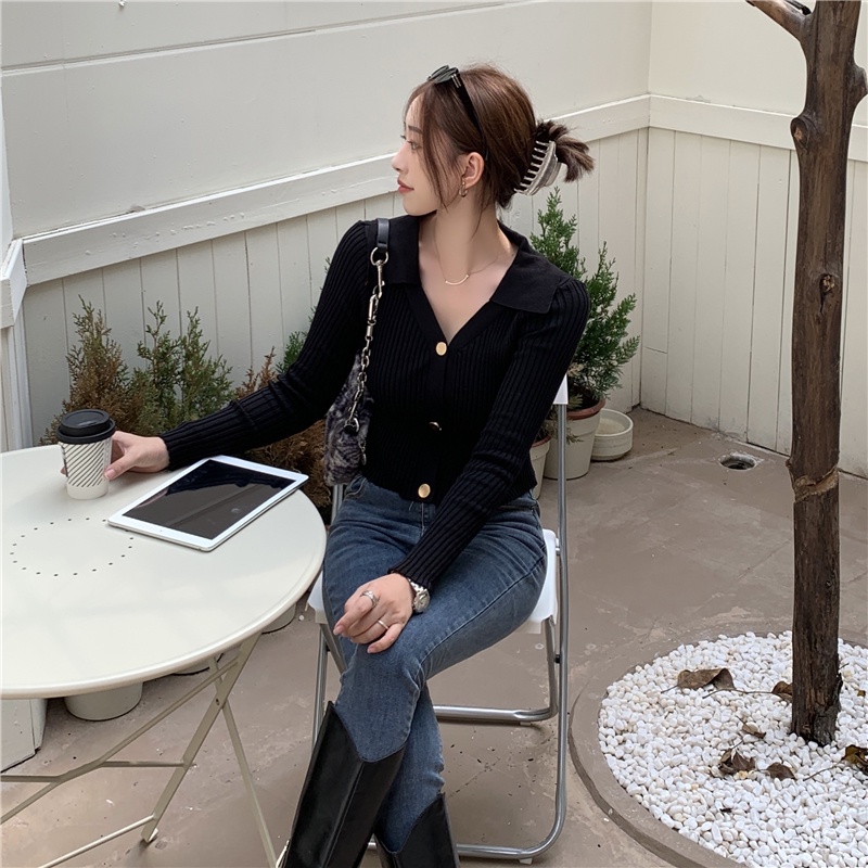 Áo Khoác Cardigan Dệt Kim Tay Dài Phong Cách Mùa Thu Mới Cho Nữ