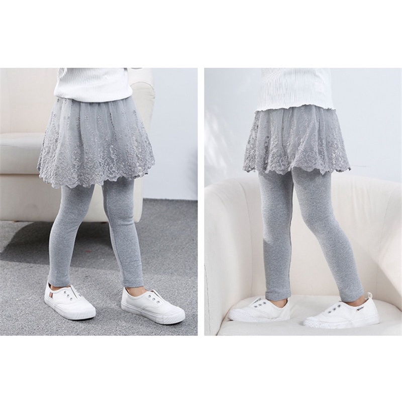 Quần Váy Legging Công Chúa Bằng Vải Cotton Phối Ren Thời Trang Xuân Thu Năm 2021 Cho Bé Gái 2-7 Tuổi