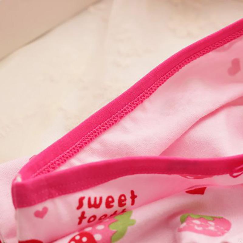 1 Quần Lót Cotton In Hình Dâu Tây Đáng Yêu Cho Bé Gái