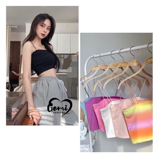 ÁO CROPTOP HAI DÂY SỢI MẢNH HAI LỚP [GEMI SHOP]