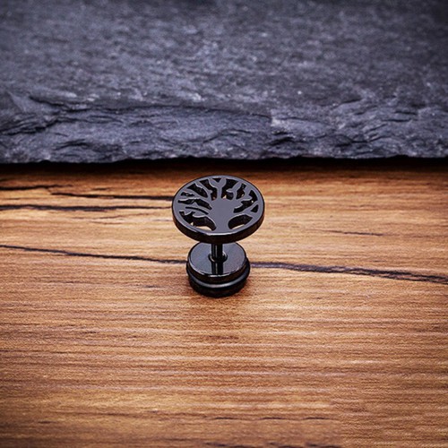 Bông Tai Nam Hình Cây Tròn Titan Ko Đen TT 3497 - 1 Chiếc