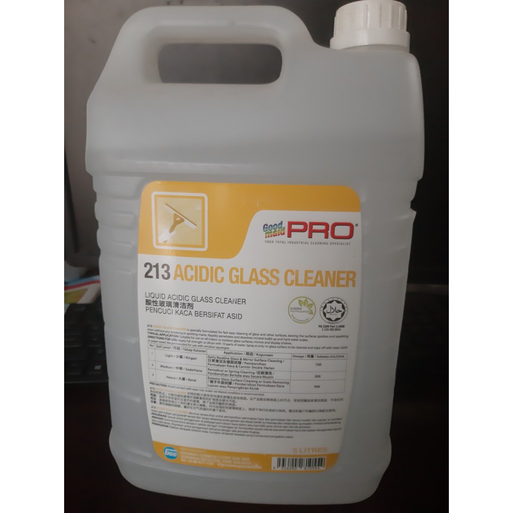 Dung dịch hóa chất tẩy cặn canxi và vết ố Goodmaid G213 ACIDIC GLASS CLEANER Made in Malaysia