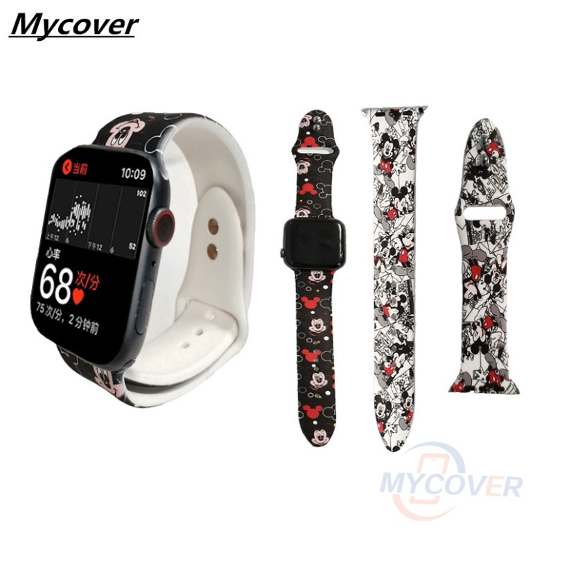 Sale 68% Dây đeo silicone hình  Mickey cho Apple Watch Series  3 2 1 Mickey black,38MM Giá Gốc 133000 đ - 3K68-2