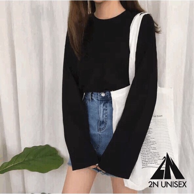 💖💖 𝑭𝑹𝑬𝑬𝑺𝑯𝑰𝑷 💖💖  Long Basic Tee - Áo Thun Trơn Tay Dài Phong Cách Hàn Quốc Form Rộng