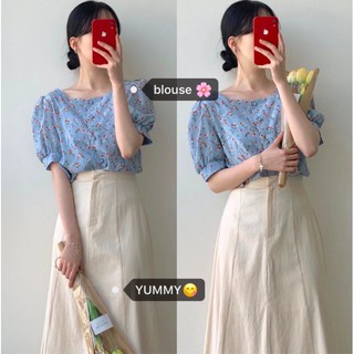 [ORDER] ÁO SƠ MI HOA + CHÂN VÁY DÀI PASTEL