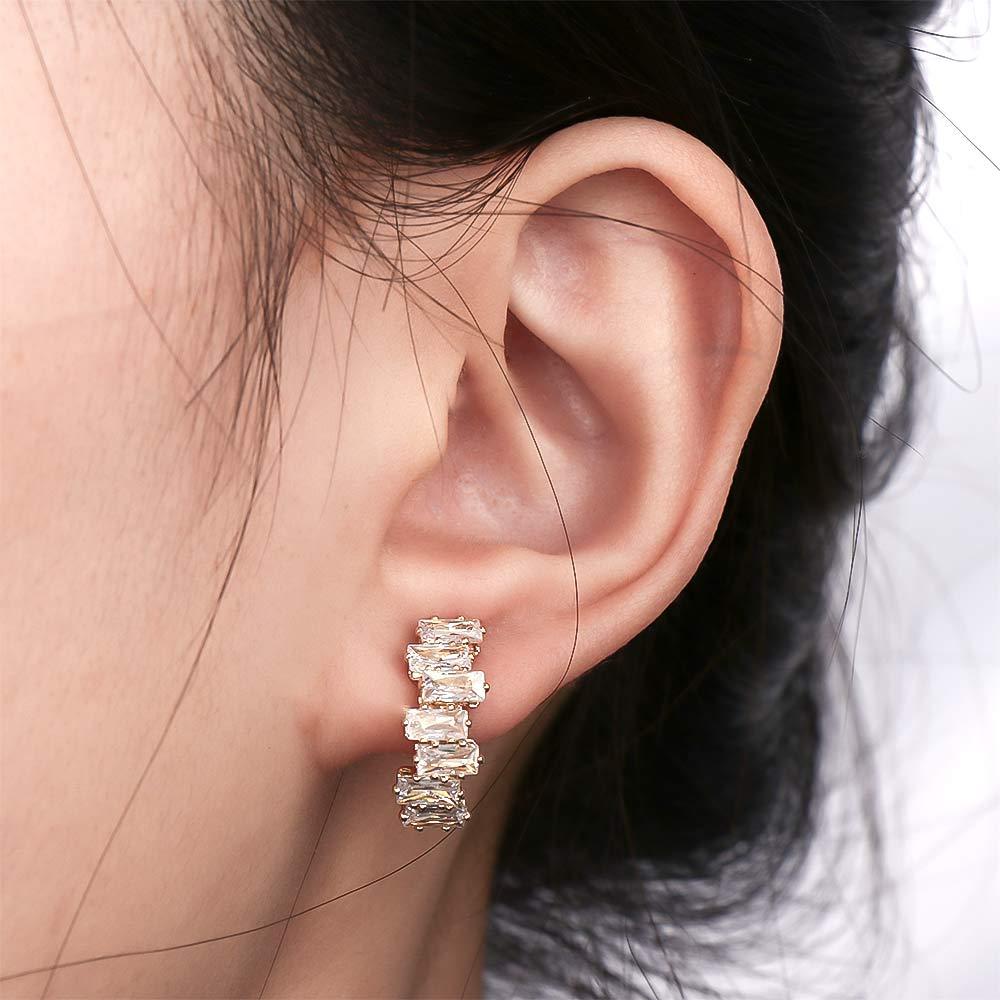Khuyên Tai Dạng Kẹp Không Cần Lỗ Thanh Lịch|Khuyên Kẹp Vành Tai Đính Đá Nhiều Màu Sắc|Khuyên Tai Dạng Kẹp Đính Đá Zircon Sang Trọng