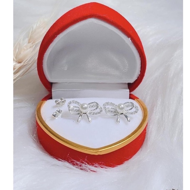 Bông tai nơ bạc mix trai, nhẹ nhàng xinh xắn 2 kiểu mới ra mắt của shop Mainomi Shop Bạc Xinh