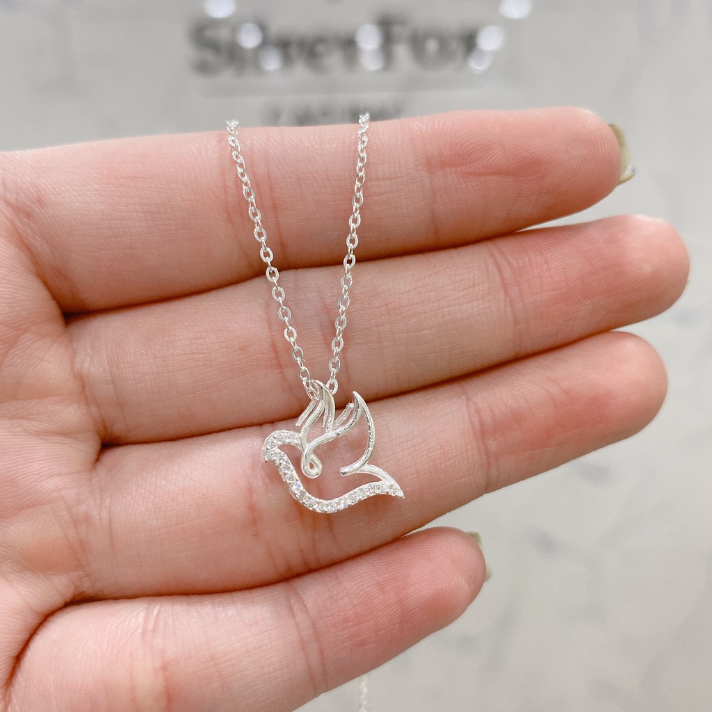 Dây Chuyền Bạc Ta Cao Cấp CaoBac Silver Bồ Câu Thiết Kế Độc Lạ, Tinh Tế , Thanh Lịch Dành Tặng Riêng Cho Các Bạn Nữ