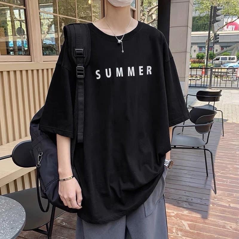 Áo thun cotton tay lỡ unisex sumer