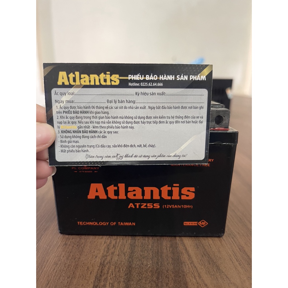Ắc quy xe máy ATZ5S - 12V 5Ah dành cho xe Wave Rsx, Exciter, Novou, Msx,...