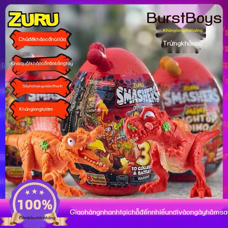 ✈❁❖ZURU Burst Kid Khủng long Trứng phát sáng Thủy tinh Kỷ băng hà Khảo cổ học Bất ngờ Tò mò Trứng mù Hộp quà đồ chơi