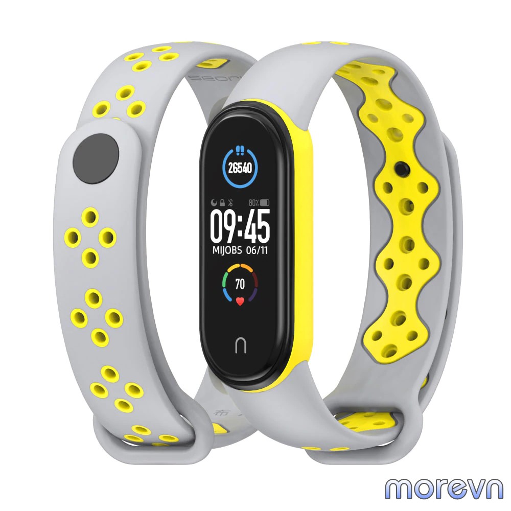 Dây đeo cao su thể thao Miband 5, miband 6 chính hãng Mijobs, dây đeo thay thế thể thao NIKE mi band 6, mi band 5 Mijobs