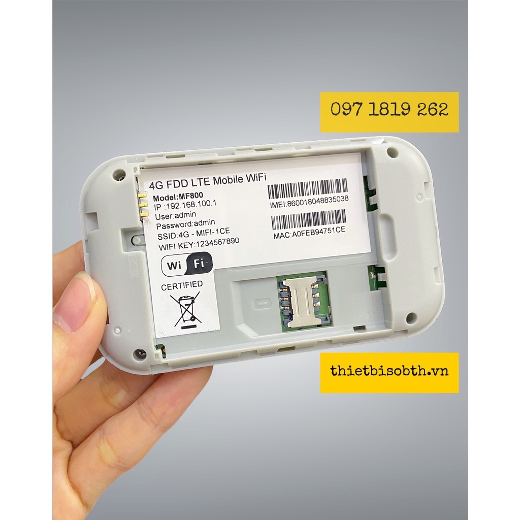 Thiết bị phát wifi 4g từ sim ZTE MF800 pin 2000mAp