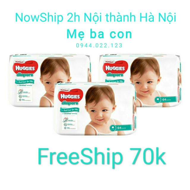 Combo 3 Tã dán/Tã quần Siêu cao cấp Huggies Platinum NB60, S82, M64/M58, L54/L44, XL44/XL38, XXL26