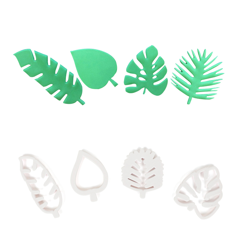 Set 4 khuôn cắt bánh tạo hình lá nhiệt đới