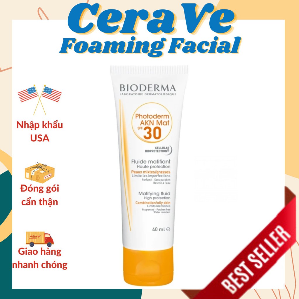 Kem chống nắng dành cho da dầu BIODERMA Photoderm AKN Mat SPF 30