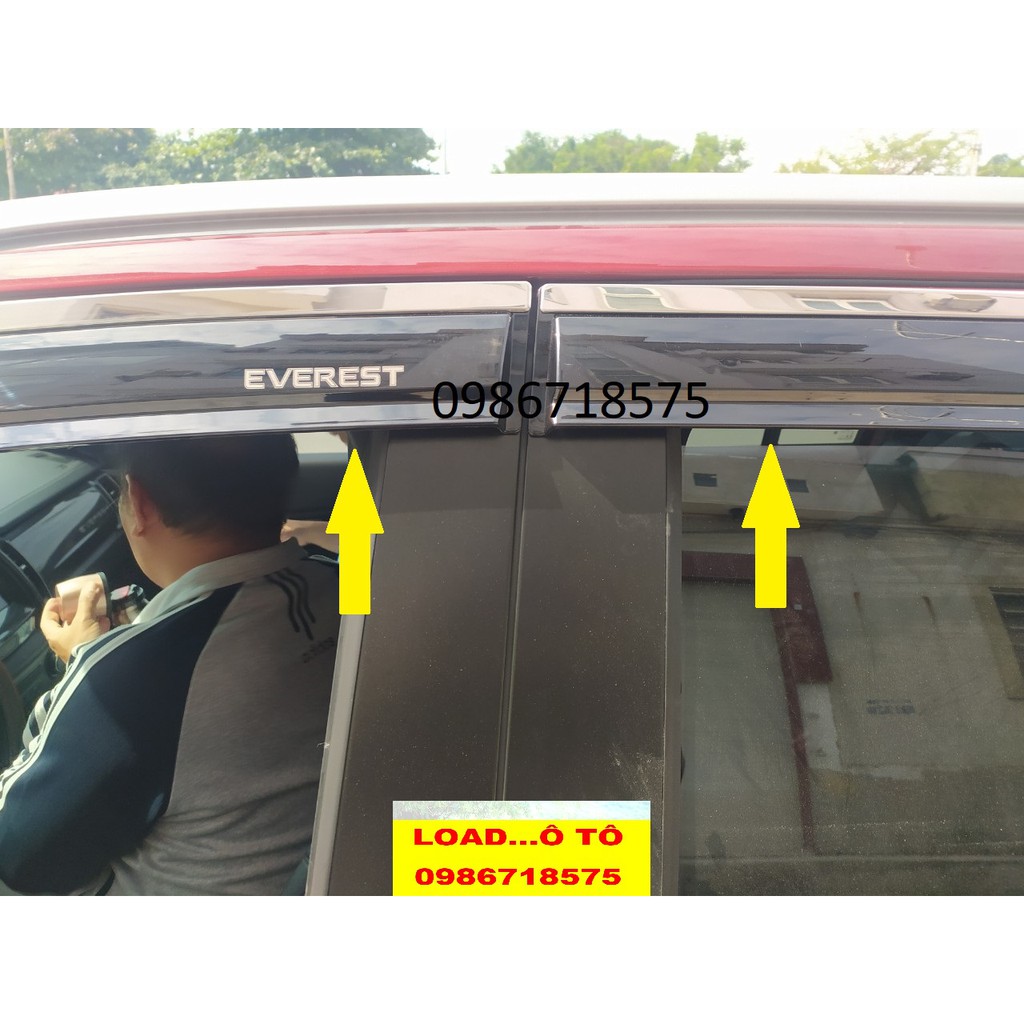 Bộ 04 Vè Che Mưa Xe Ford Everest 2022-2021 Chỉ Inox Cao Cấp Nhất Thị Trường