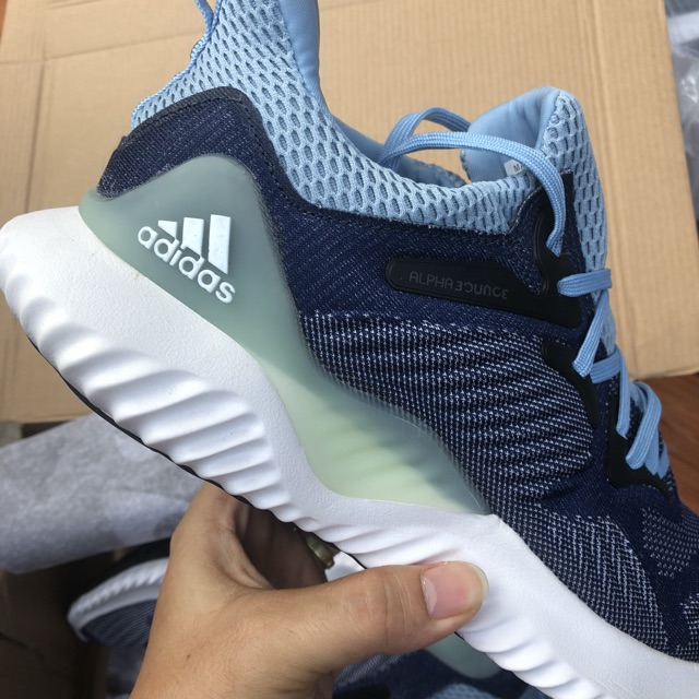 (ẢNH THẬT+VIDEO) giầy sneaker Alpha bounce Xanh ngoc,đế trắng nam nữ