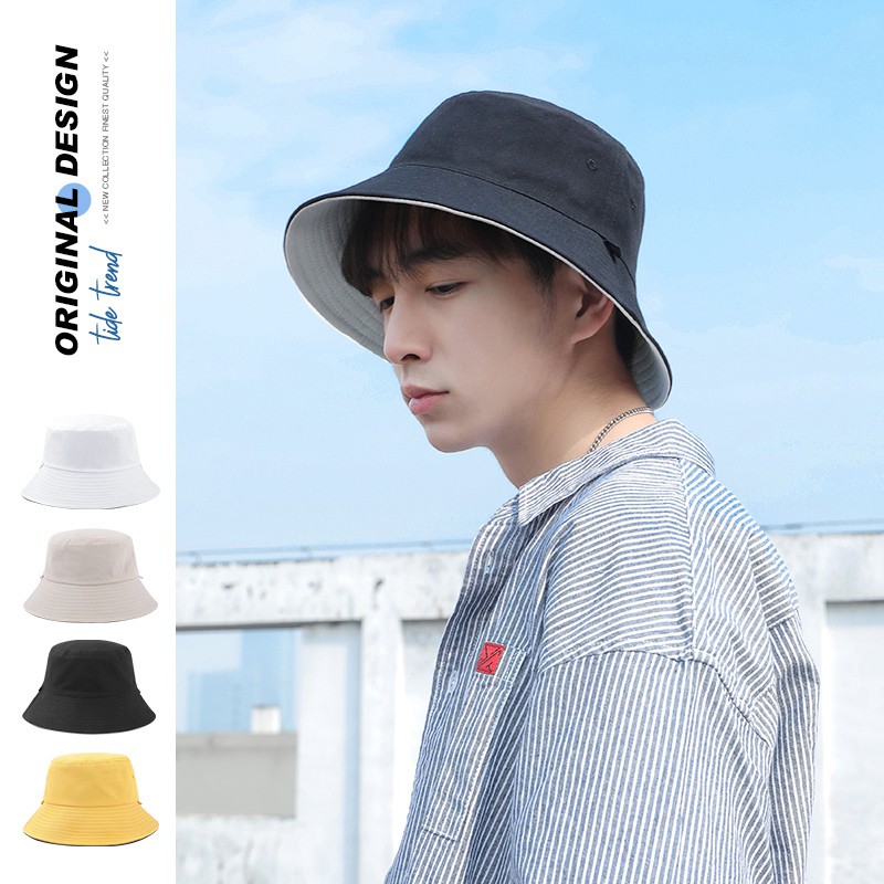 Mũ bucket nam trơn ❤️ Nón tai bèo vành tròn trơn 2 mặt nhiều màu sắc Ulzzang form unisex nam nữ - BK1