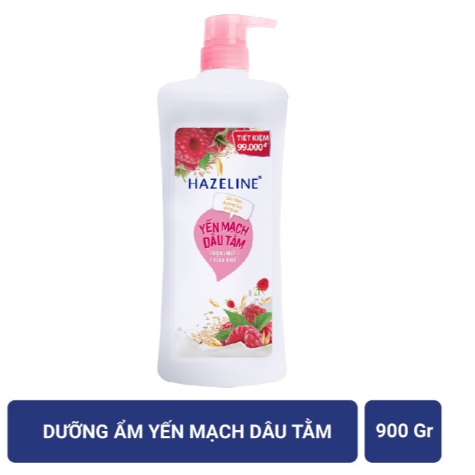 SỮA TẮM DƯỠNG SÁNG DA HAZELINE YẾN MẠCH - DÂU TẰM CHAI 900ml