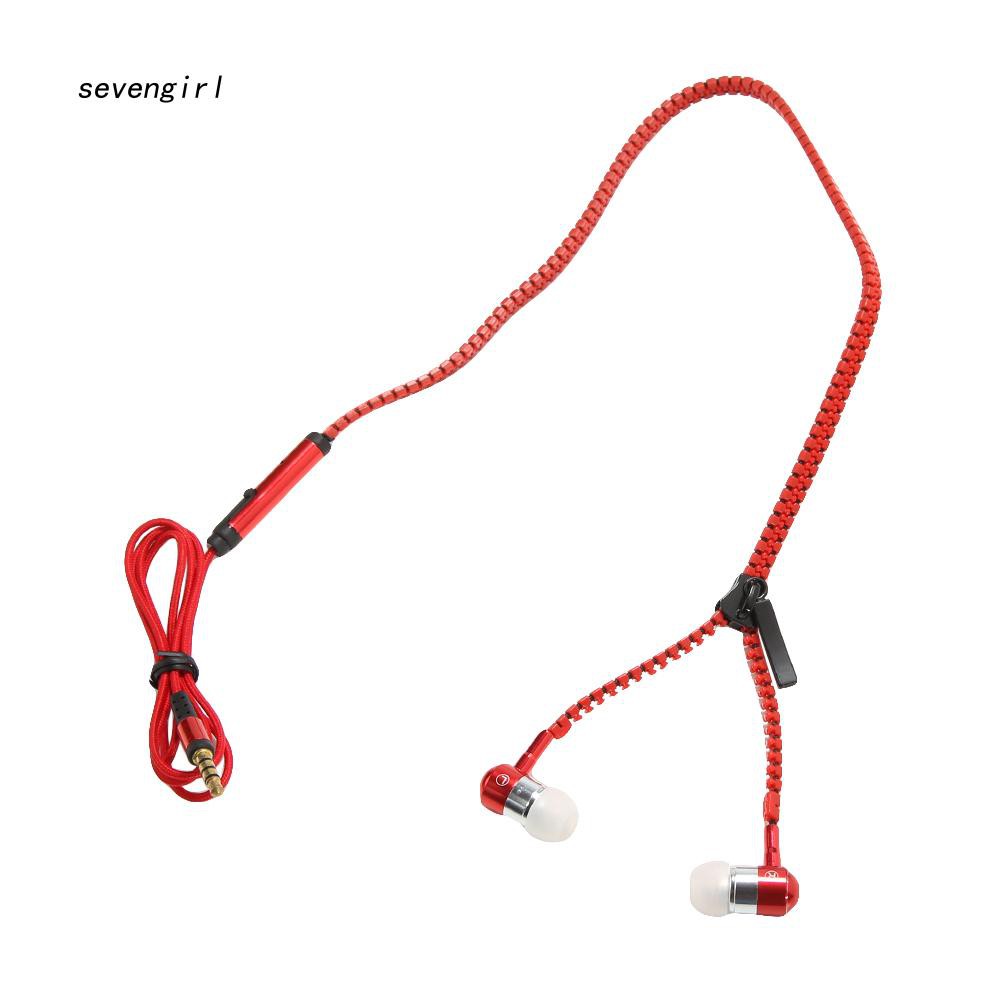 SVGL_Creative Novelty Stereo 3.5mm Jack Earbuds Earphones with Mic Zipper Earphone