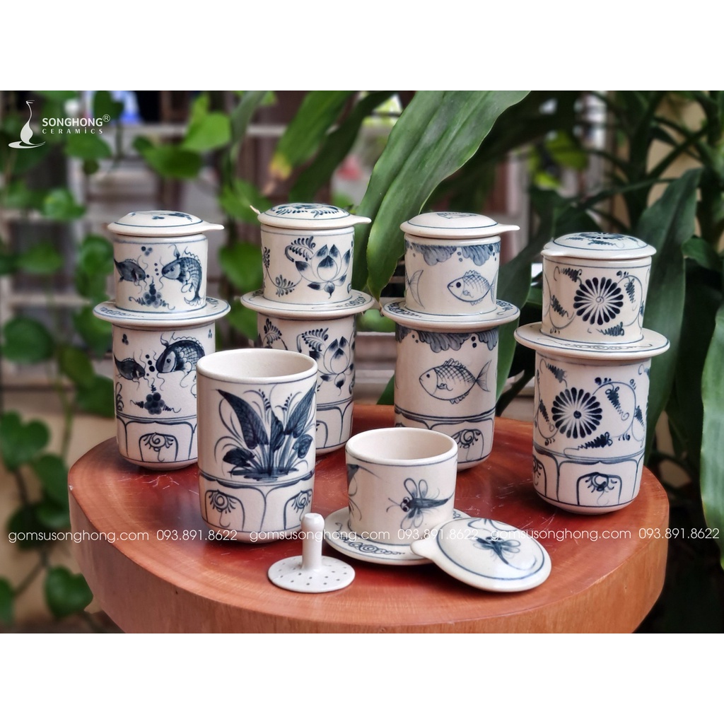 (Giá Gốc Tại Xưởng) Bộ Ly/Cốc Cafe Pha Phin Gốm Sứ Cao Cấp| Sản Phẩm Vẽ Tay Thủ Công 100% Cực Đẹp, Tiện Lợi Dễ Sử Dụng
