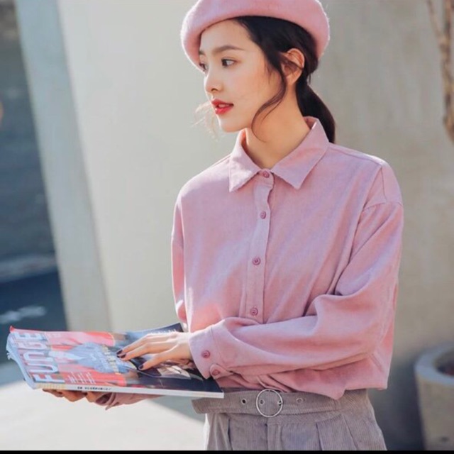 Áo sơ mi ulzzang hồng