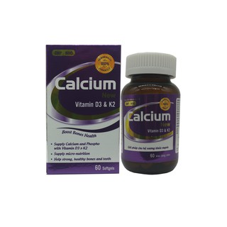 Thực phẩm bảo vệ sức khỏe Calci New D3 & K2 giúp bổ sung Canxi - Trường Thọ hộp 60 viên