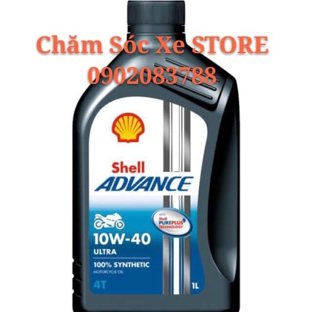 SHELL ULTRA- NHỚT SHELL ADVANCE 4T ULTRA 10W-40 1 LÍT chamsocxestore