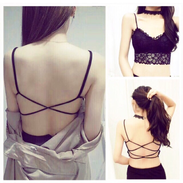 Bra ren đan chéo lưng sợi bún
